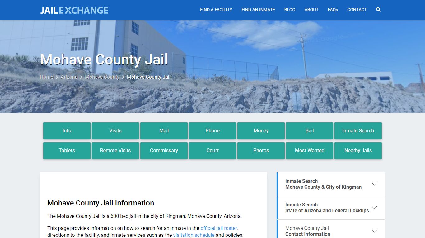 Mohave County Jail, AZ Inmate Search, Information
